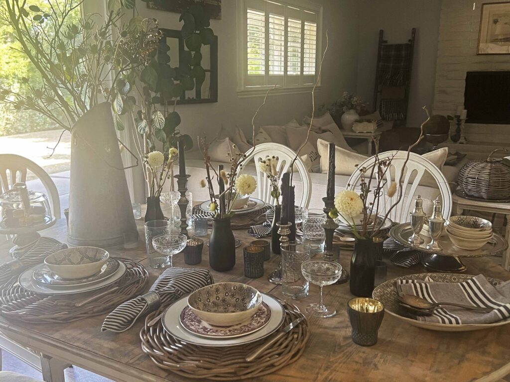 farmhouse halloween table styling