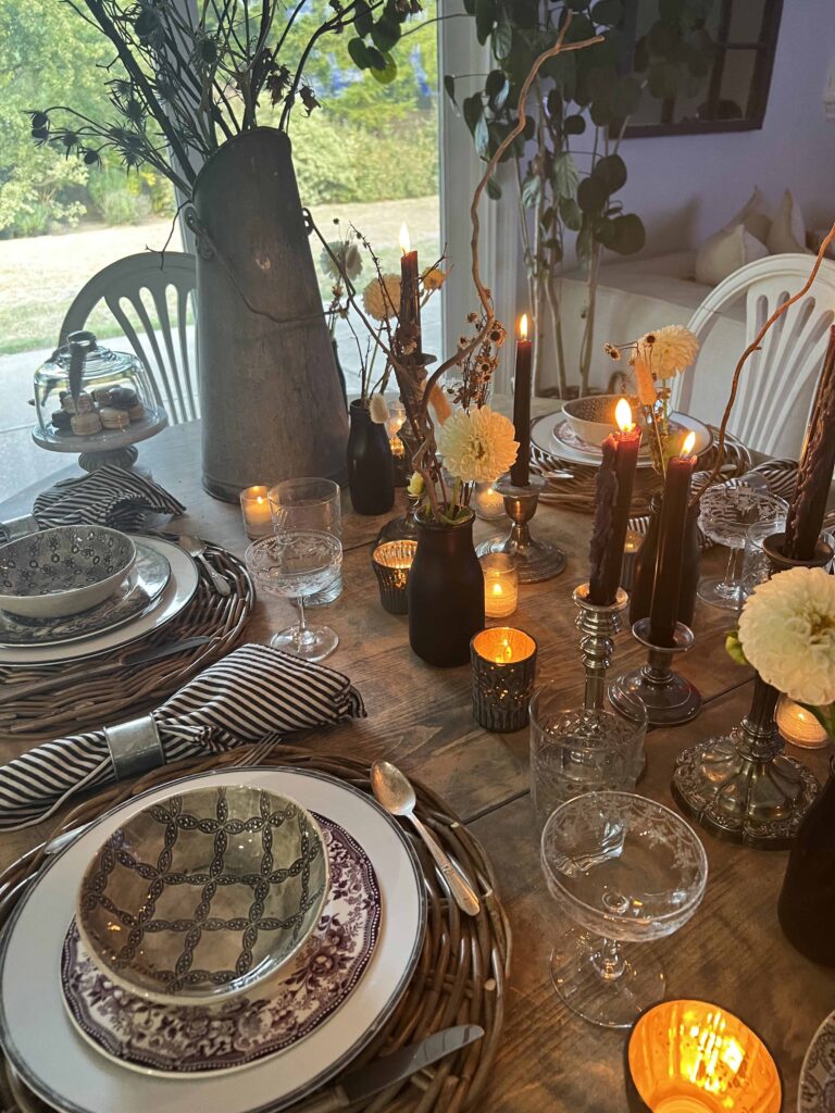 farmhouse halloween table styling