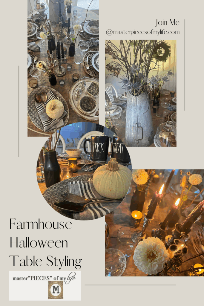 farmhouse halloween table styling Pinterest