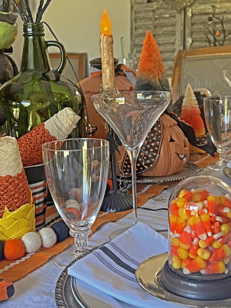 vintage halloween tablescape