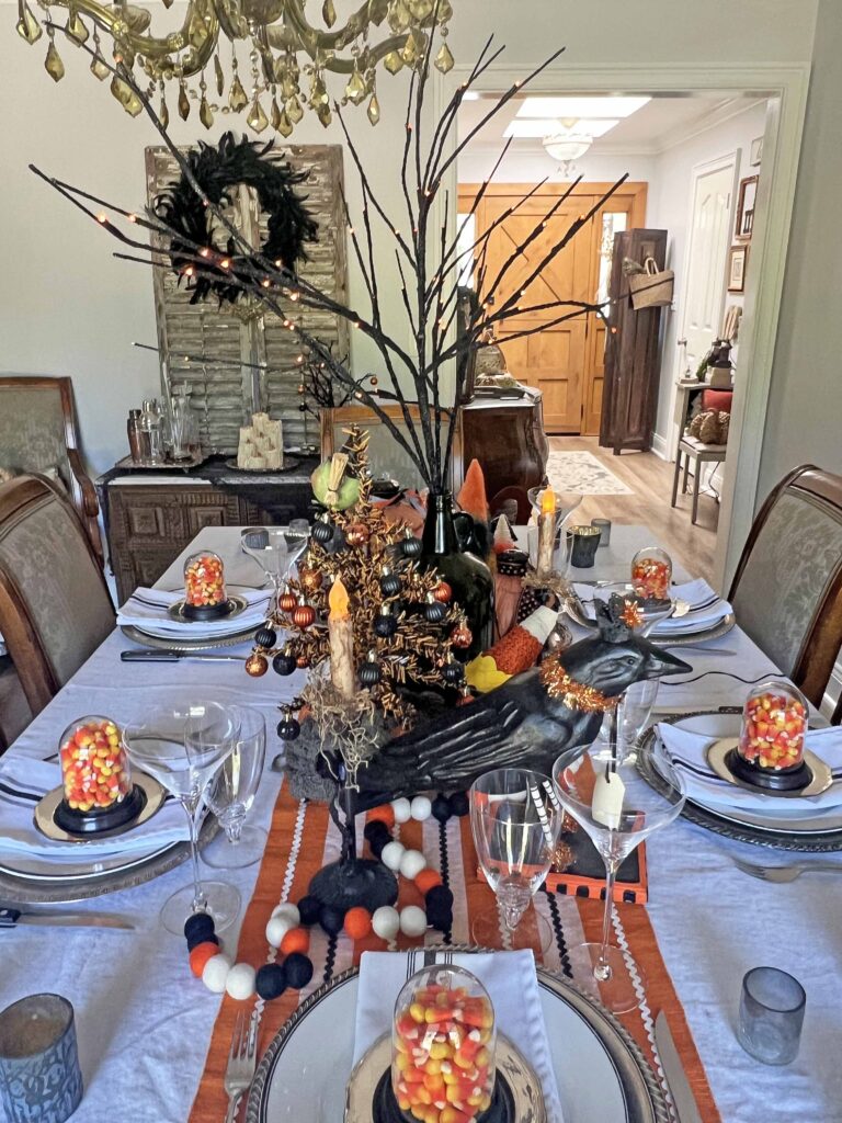 vintage halloween tablescape