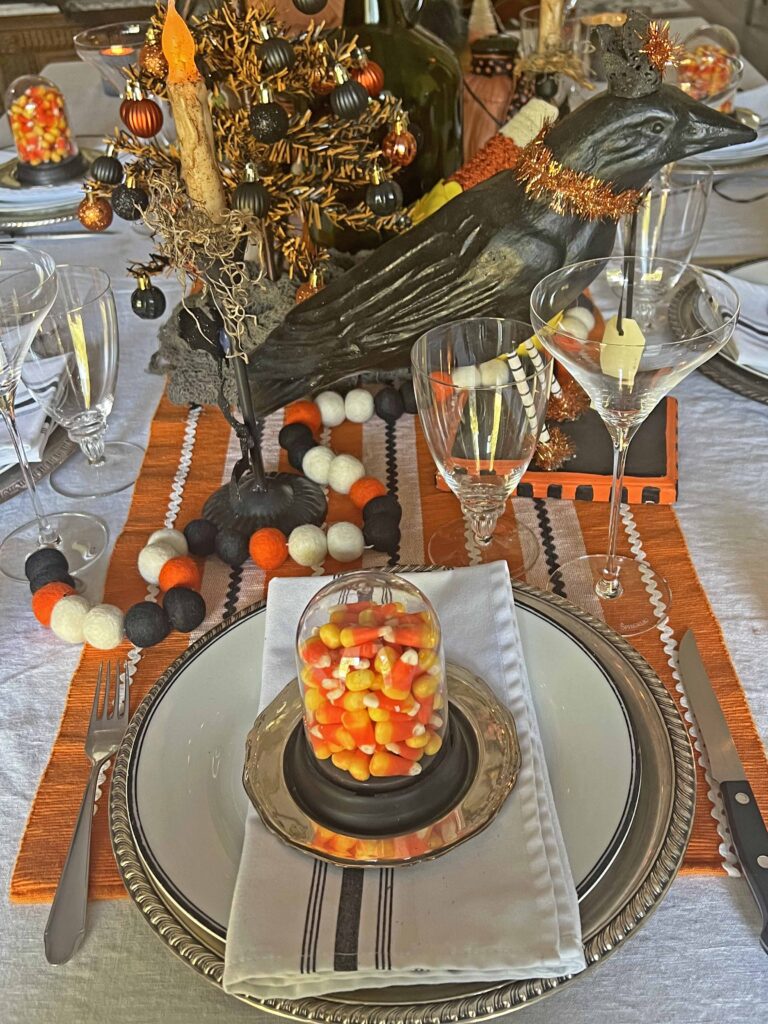 vintage halloween tablescape