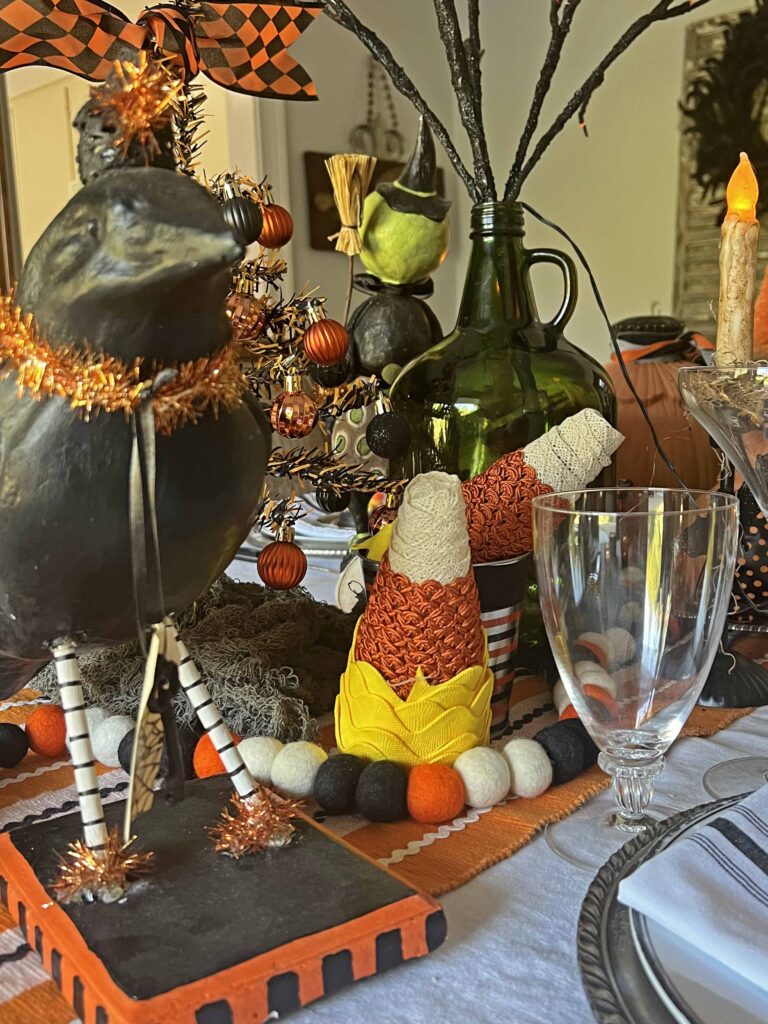 vintage halloween tablescape