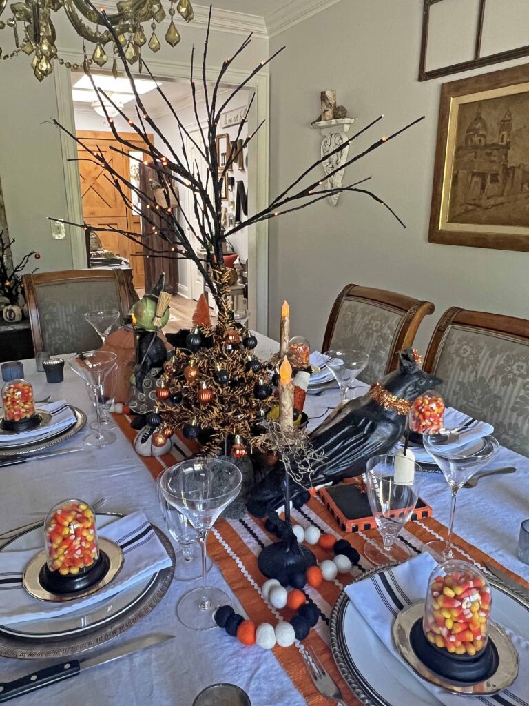 vintage halloween tablescape