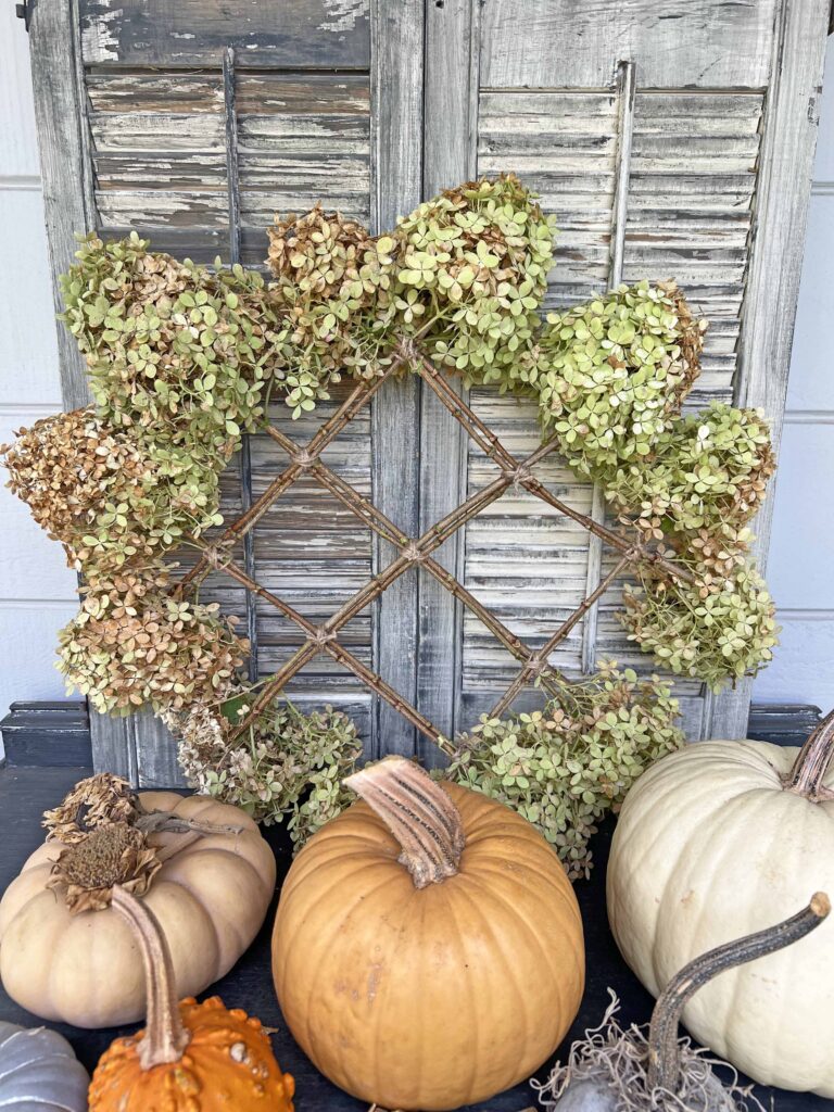 organic hydrangea wreath DIY