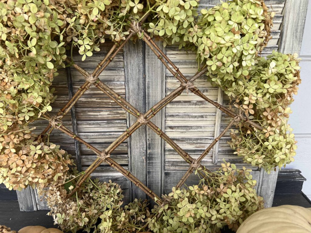 organic hydrangea wreath DIY