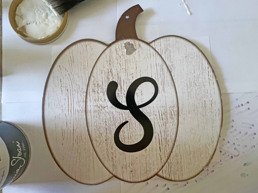 toilet decoupaged DT pumpkin sign