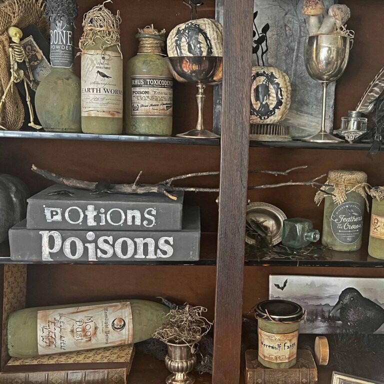 How to Style a Witchcraft Apothecary Cabinet for Halloween