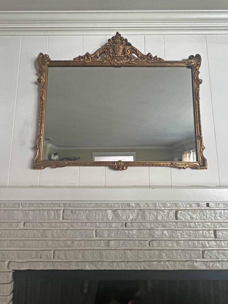 Christmas mantel decorated in neutral browns