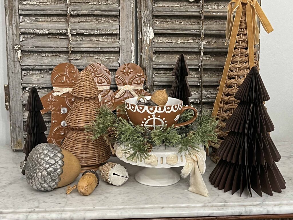 gingerbread decor from thrifted mug