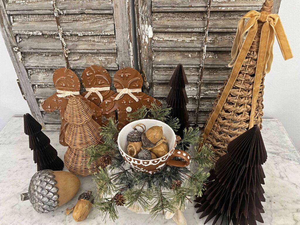 gingerbread decor from thrifted mug