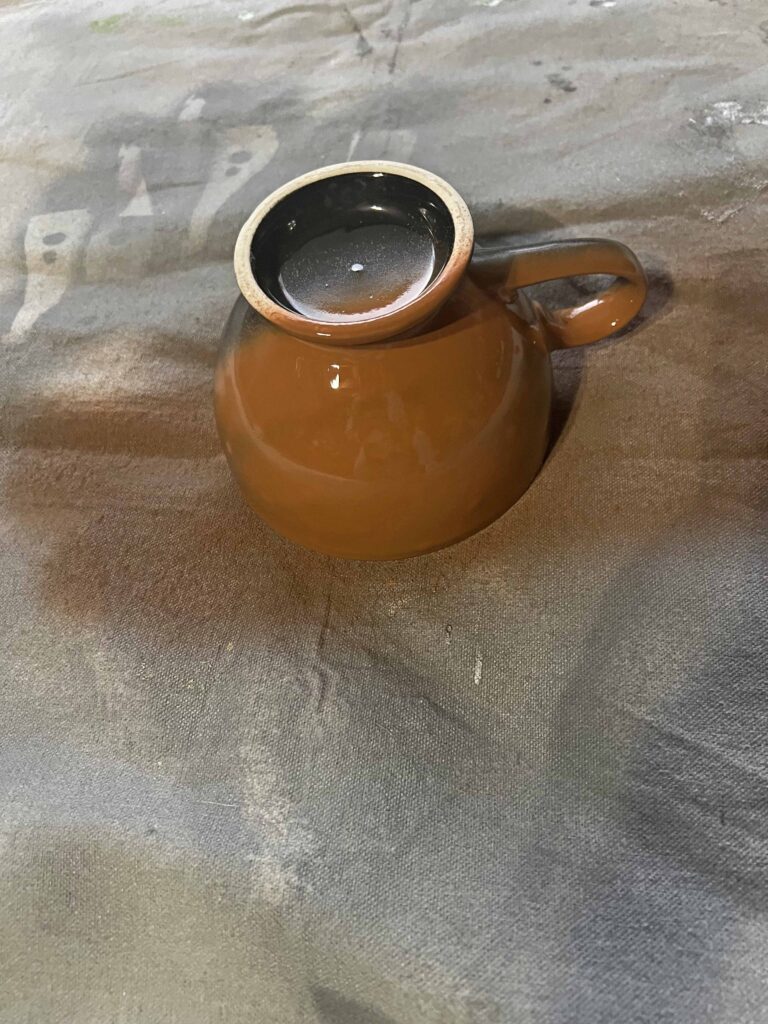 gingerbread decor from thrifted mug