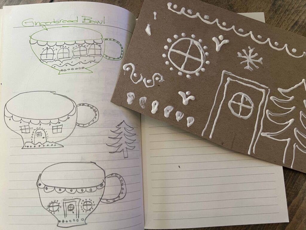 gingerbread decor from thrifted mug