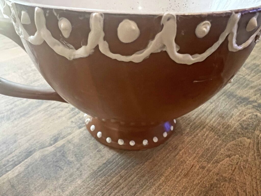 gingerbread decor from thrifted mug