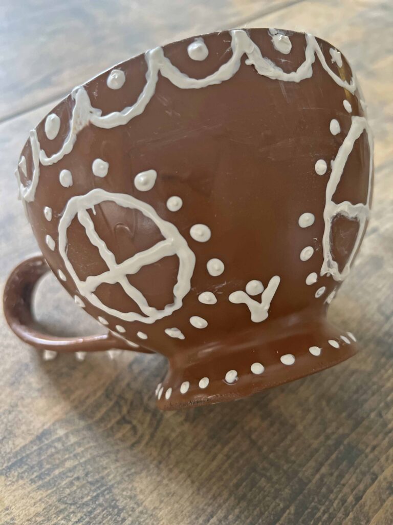 gingerbread decor from thrifted mug