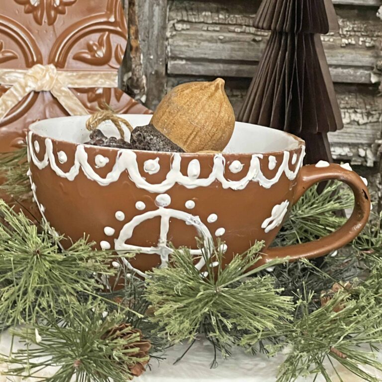 Easy DIY Gingerbread Decor from a Thrifted Mug