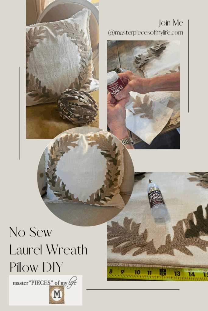no sew laurel wreath pillow DIY Pinterest