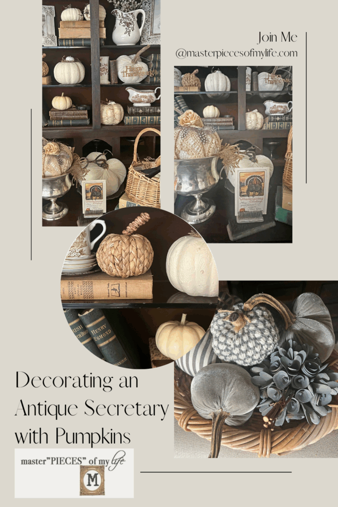 antique secretary with pumpkins Pinterest