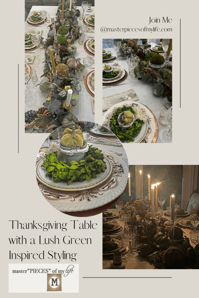 Thanksgiving lush green tablescape Pinterest