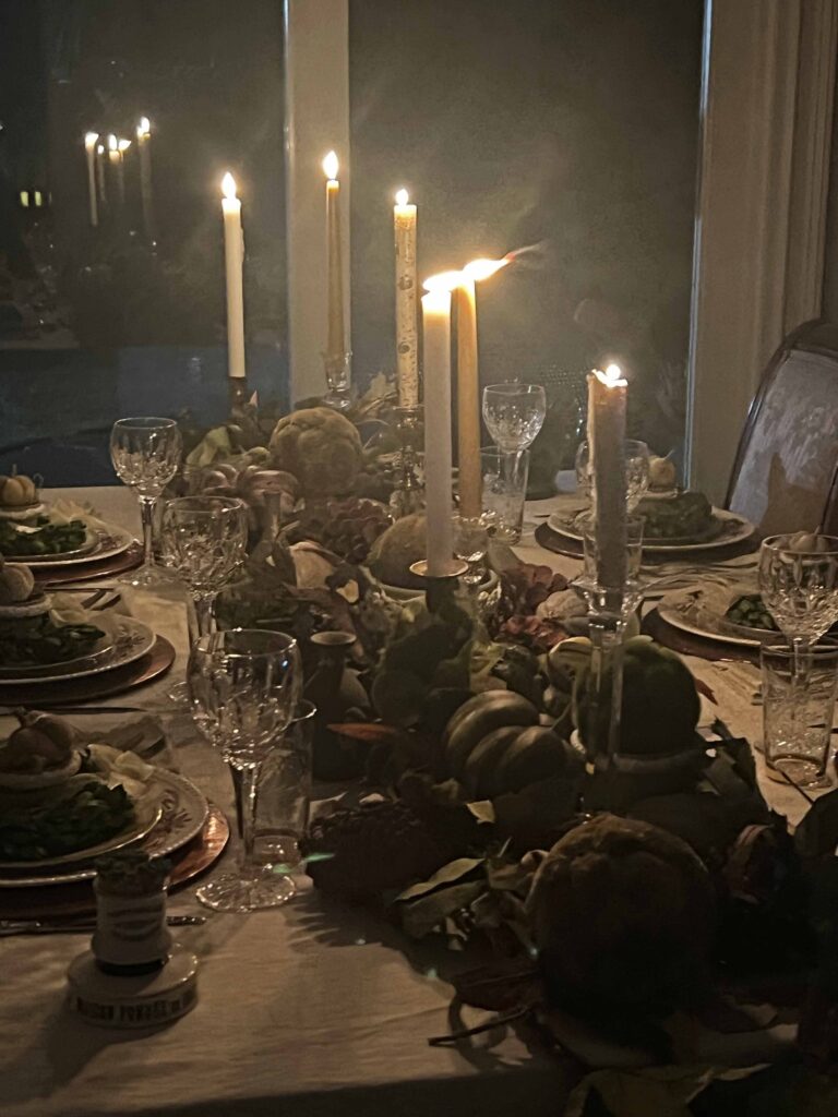 Thanksgiving lush green tablescape