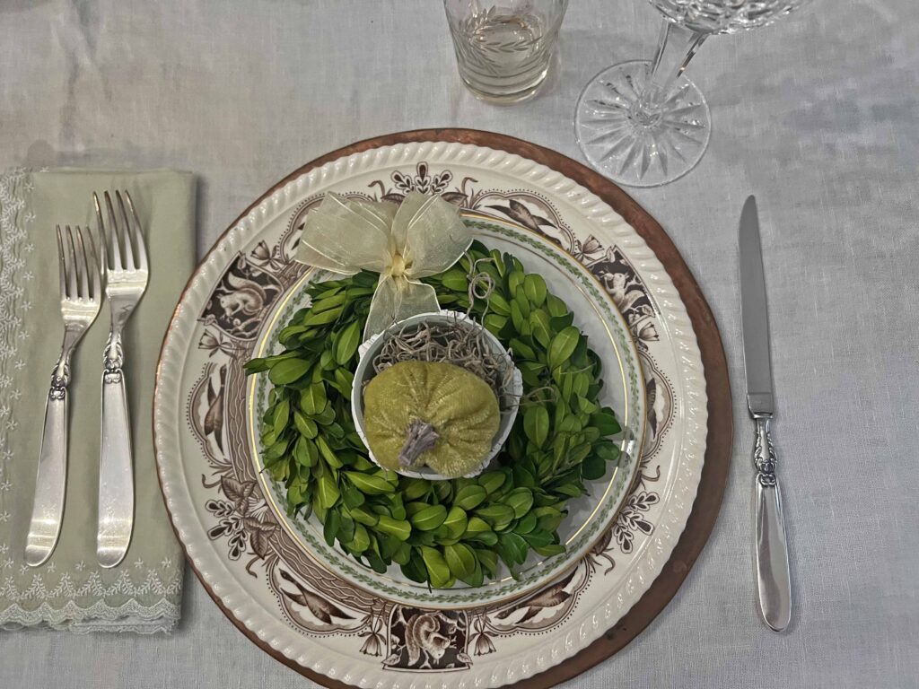 Thanksgiving lush green tablescape