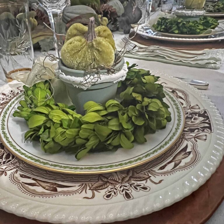 Thanksgiving Table with a Lush Green Inspired Styling