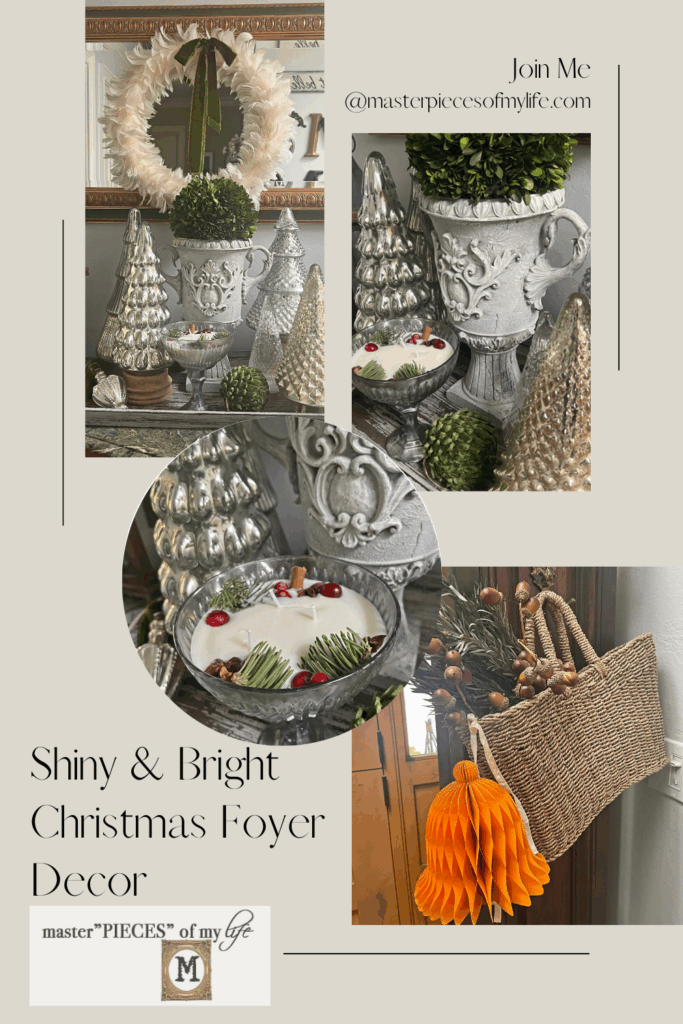 shiny and bright Christmas foyer Pinterest