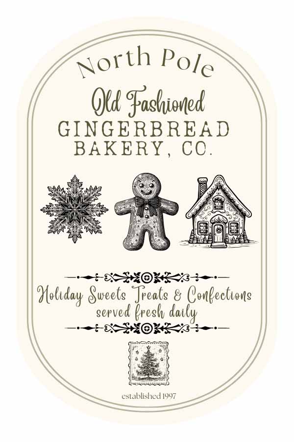 gingerbread tin upcycle DIY label
