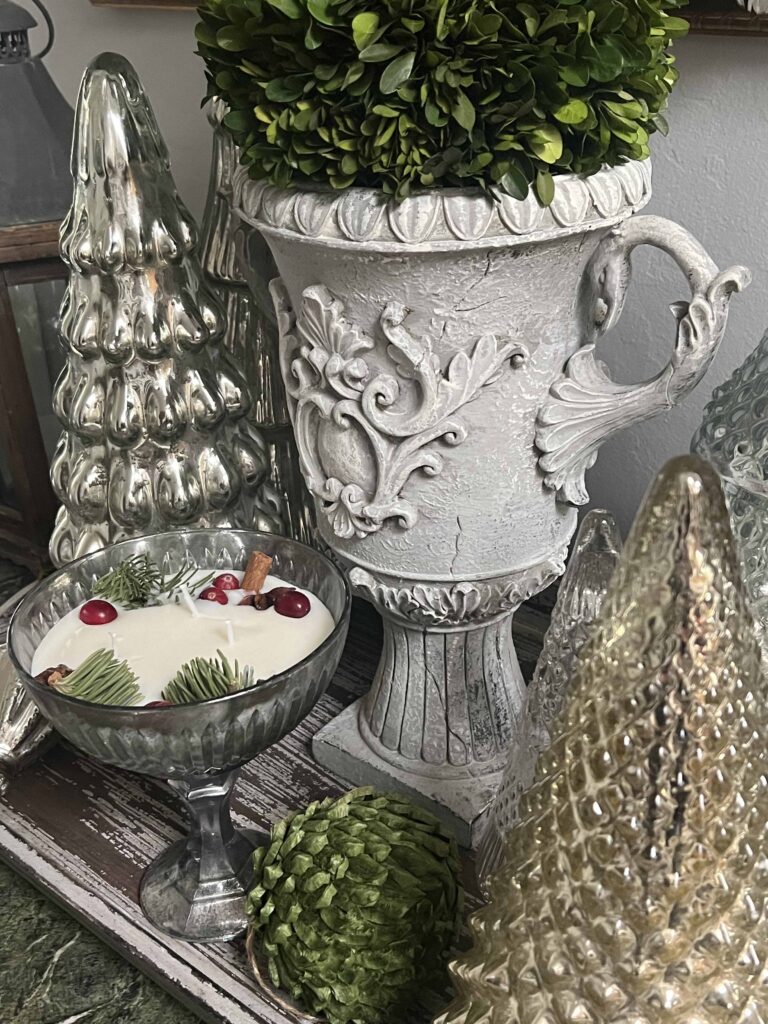 shiny and bright Christmas foyer