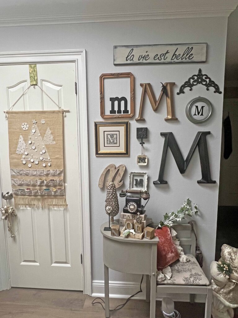 shiny and bright Christmas foyer