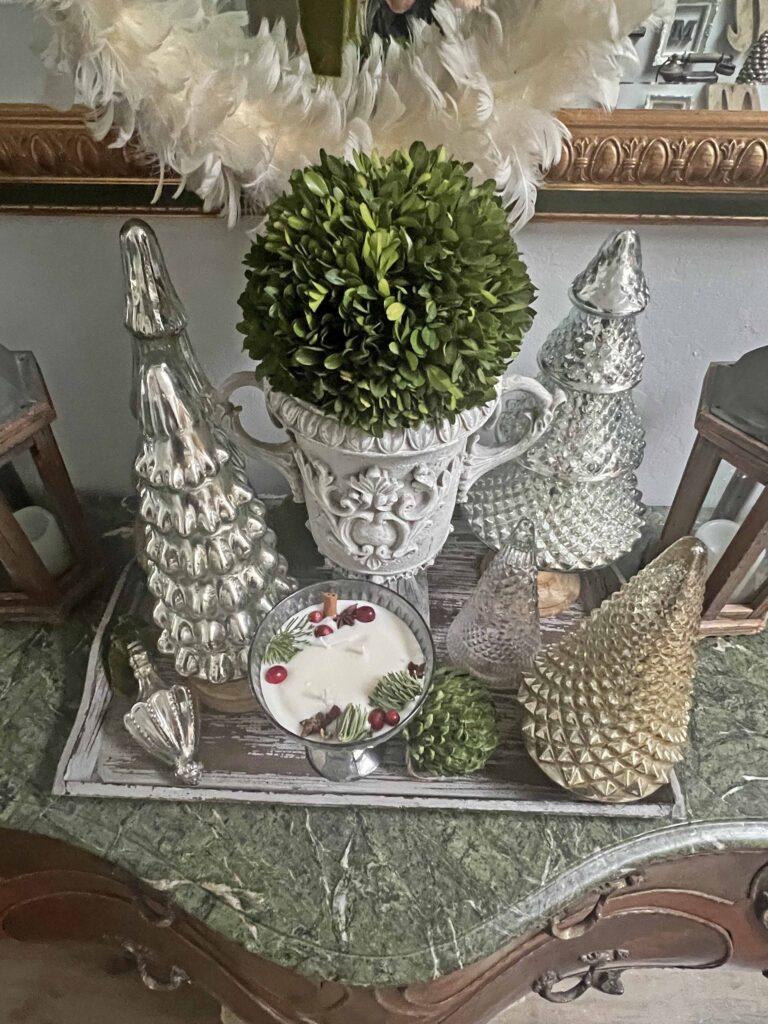 shiny and bright Christmas foyer