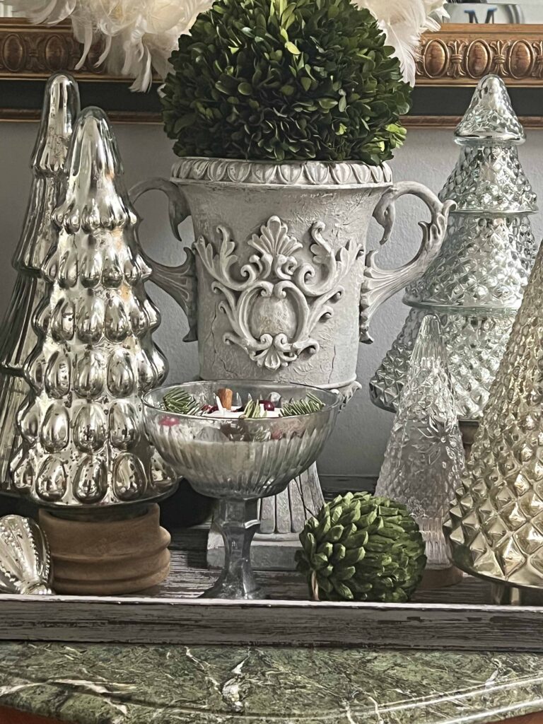 shiny and bright Christmas foyer