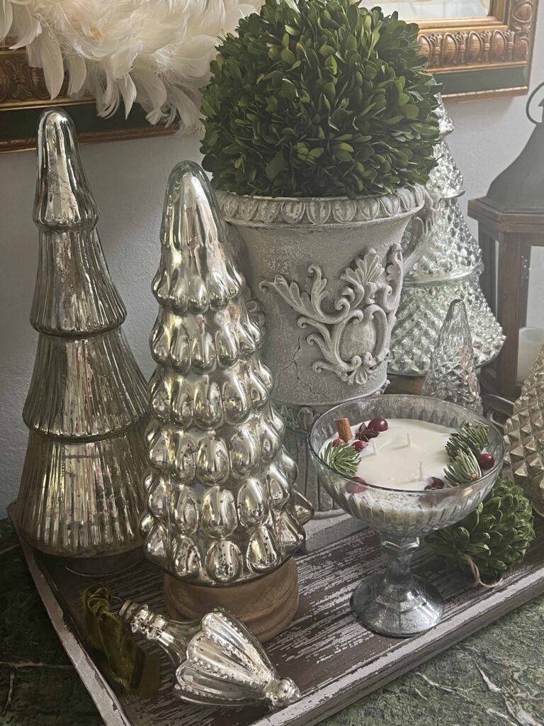 shiny and bright Christmas foyer