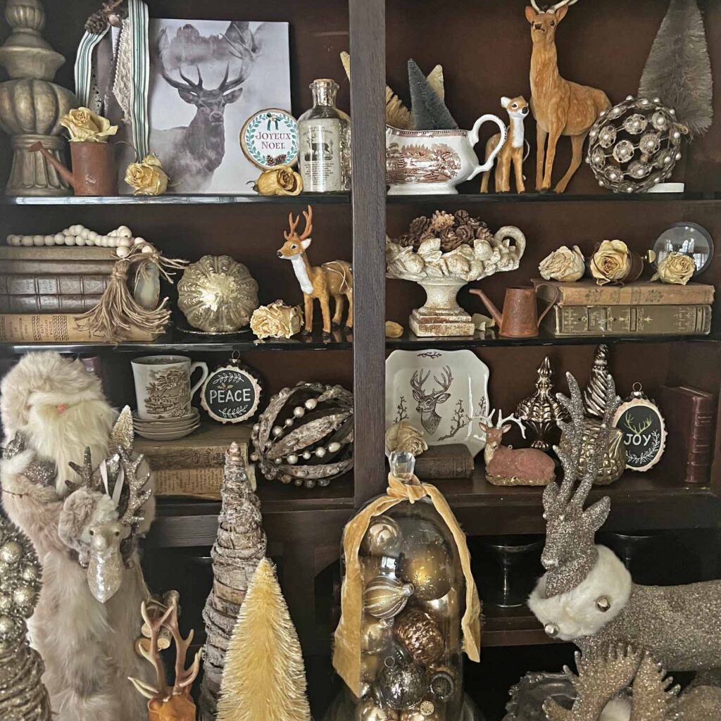 stag buck deer decor Christmas vignette feature