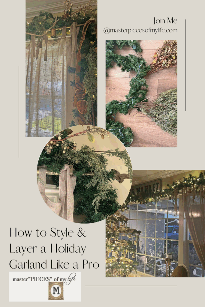 how to layer & style holiday garland Pinterest
