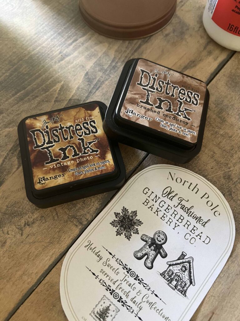 gingerbread tin upcycyle DIY