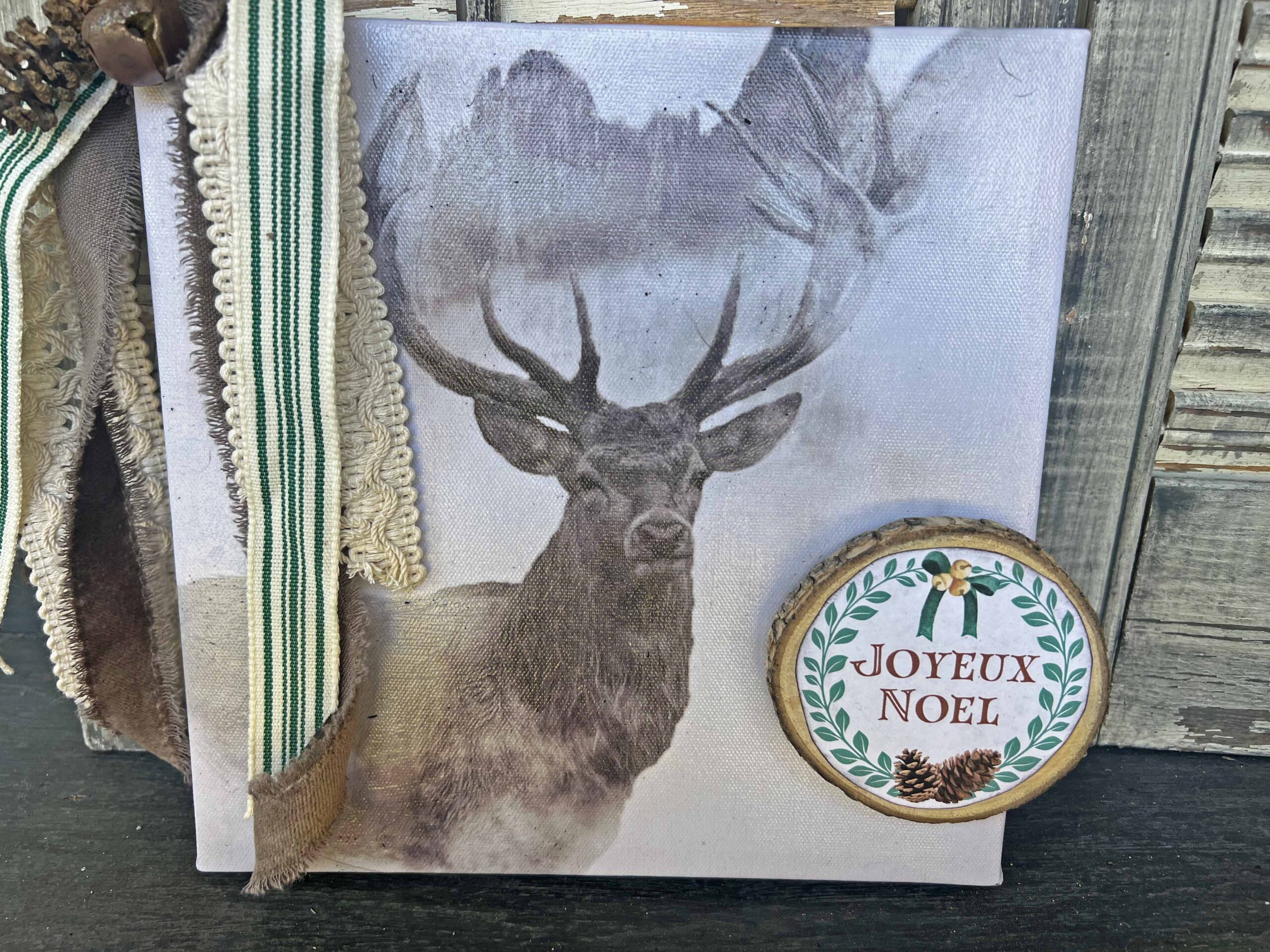 Dollar Tree stag canvas glow-up