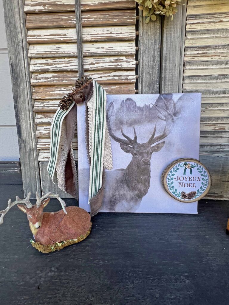 Dollar Tree stag canvas glow-up