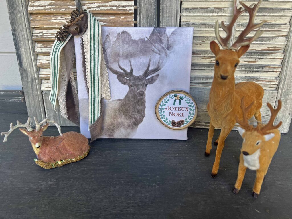 Dollar Tree stag canvas glow-up