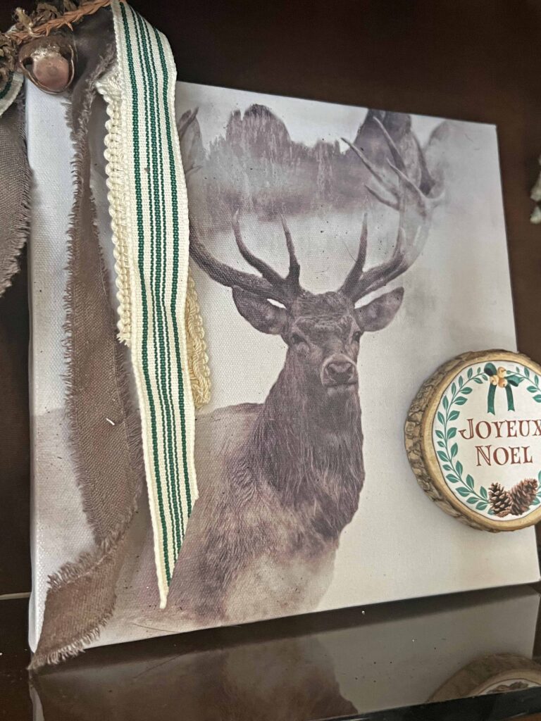 Dollar Tree stag canvas glow-up