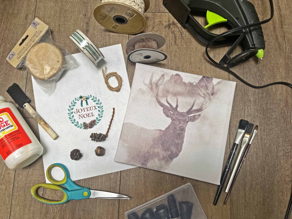 Dollar Tree stag canvas glow-up