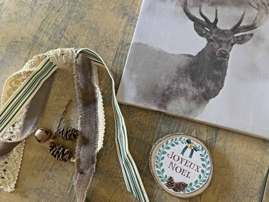 Dollar Tree stag canvas glow-up