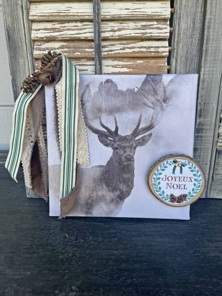 Dollar Tree stag canvas glow-up