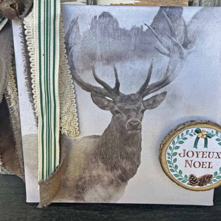 Rustic Holiday Canvas Dollar Tree Glow Up