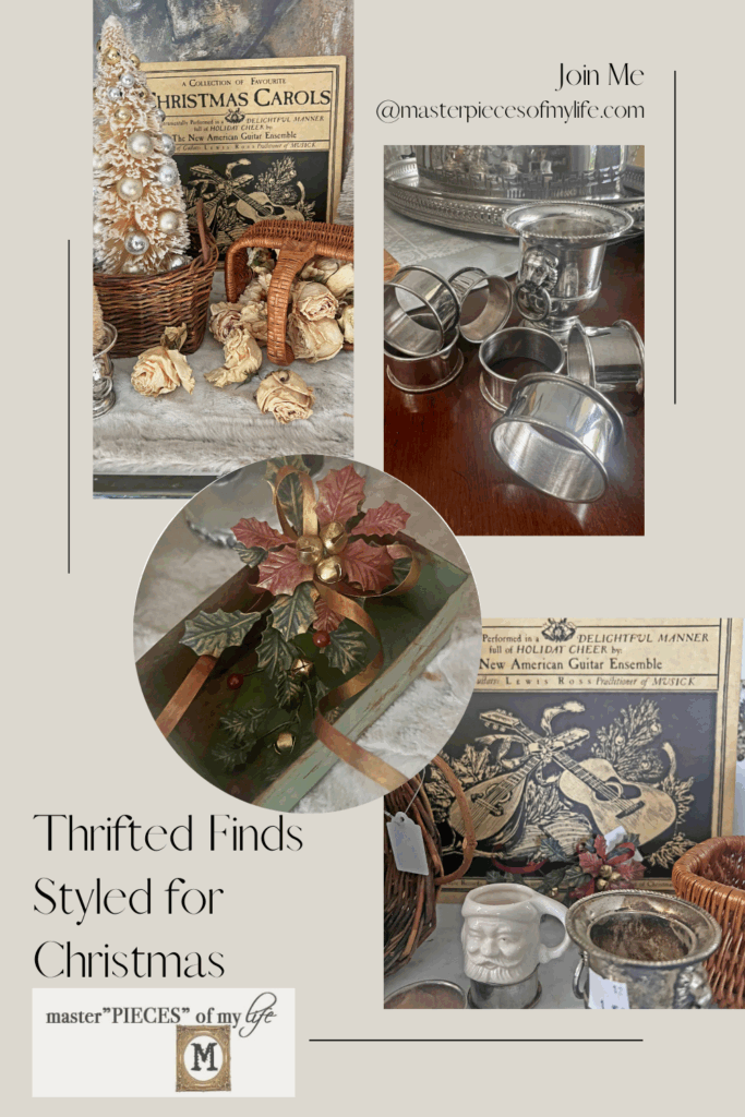 thrifted finds styled for Christmas Pinterest