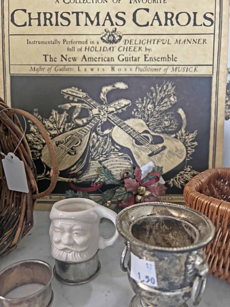 thrifted finds styled for Christmas