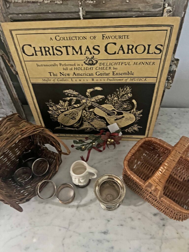 thrifted finds styled for Christmas