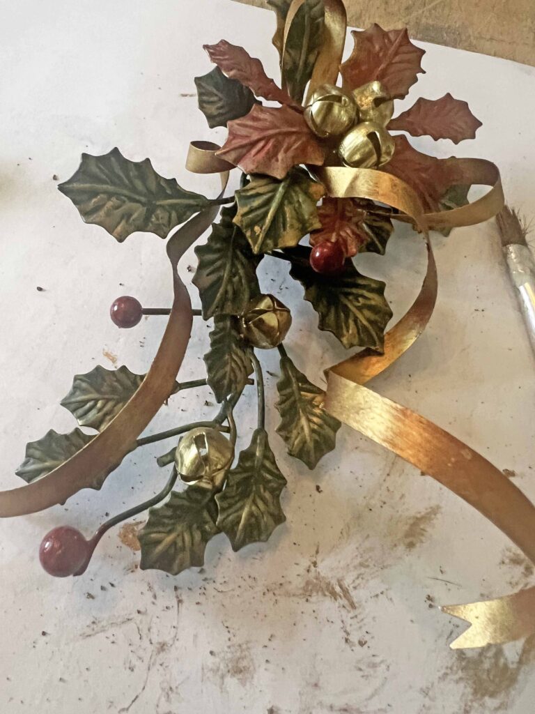 thrifted finds styled for Christmas