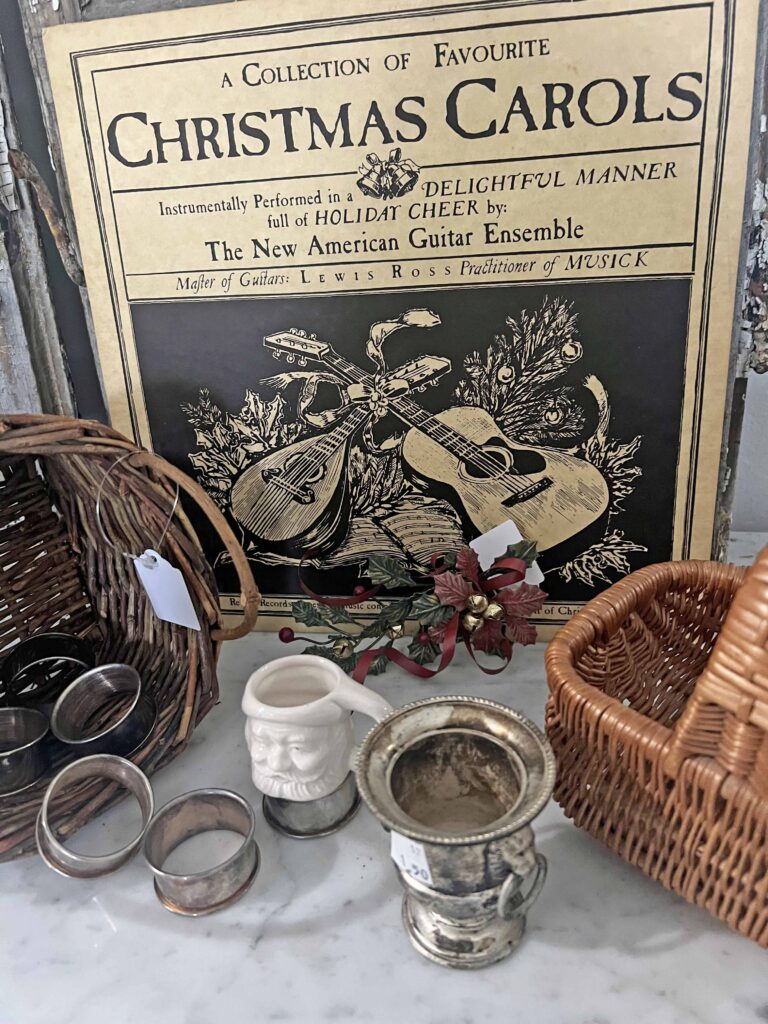 thrifted finds styled for Christmas