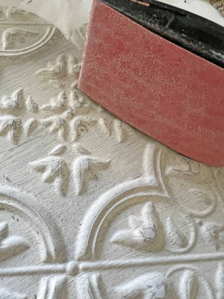 faux tin tile heart DIY